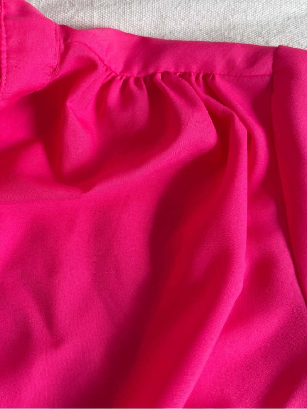 Vintage Alicia Hot Pink Ruffle Mock Neck Blouse 1970s Secretary Pussybow Top 42 - Picture 5 of 12
